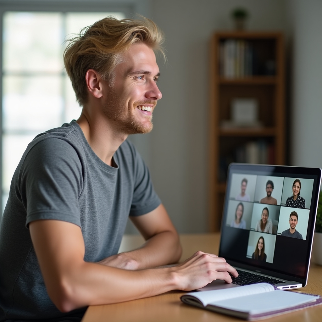 Účastníci online diskuse na webináři vědomé spotřeby, zobrazeni na obrazovce počítače